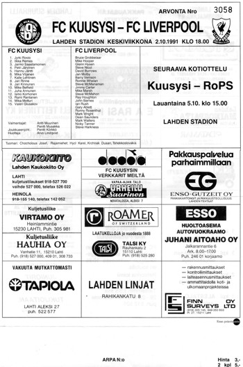Match programme